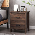 Toolless Assembly Nightstand Brown Mdf