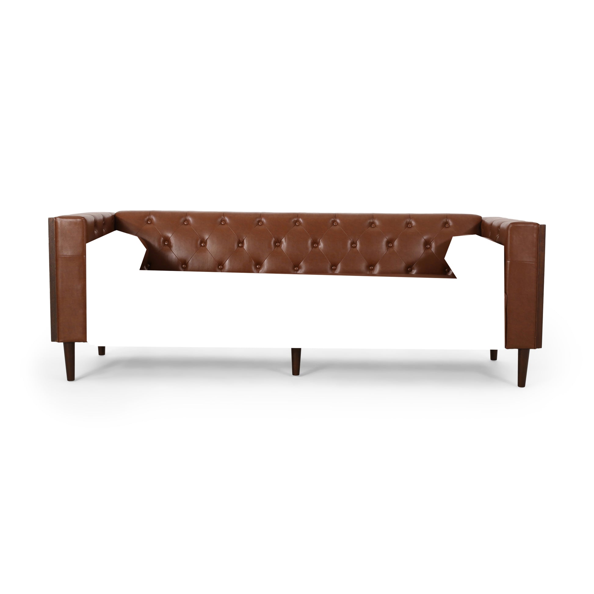 3 Seater Sofa Light Brown Pu