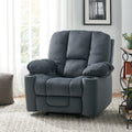 Luxurious Manual Recliner Chair In Silver With Skin Friendly Fabric And Dual Cup Holders Silver Fabric