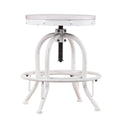 Industrial Adjustable Height Swiveling Stool White White Washed Mdf