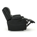 Glider Recliner With Steel Cup Holders Black Pu