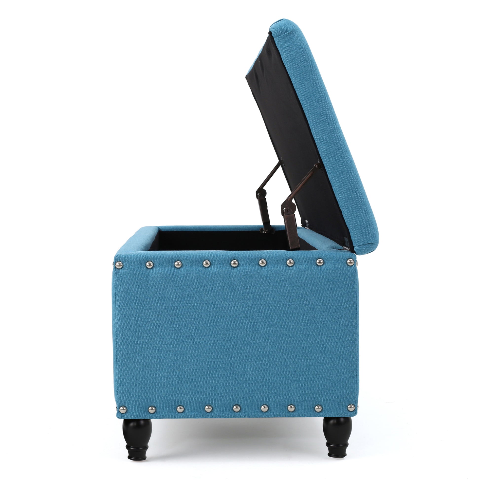 Storage Ottoman Teal Fabric