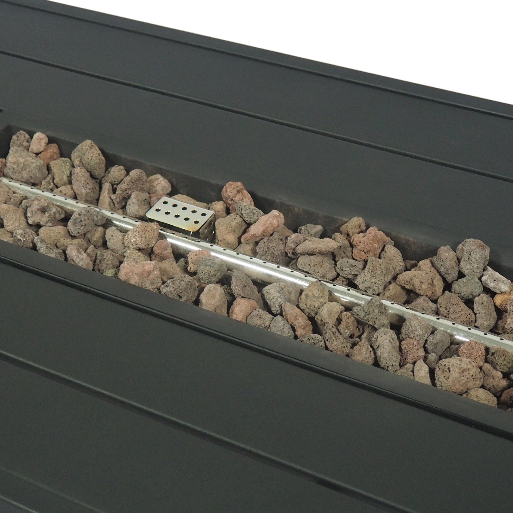 Rectangular Iron Fire Pit 30 000Btu Black Iron