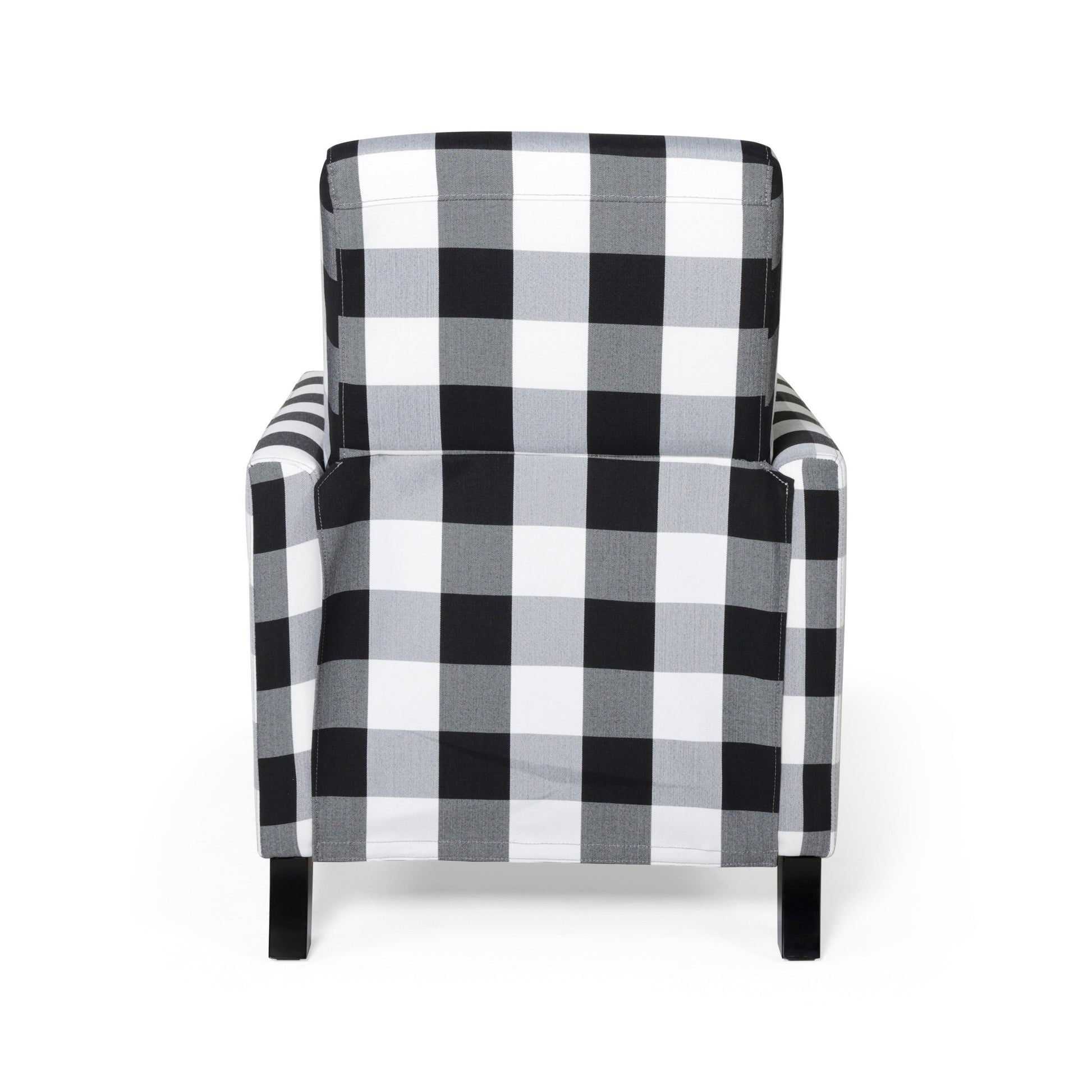 27.5" Wide Manual Club Recliner Black White Fabric