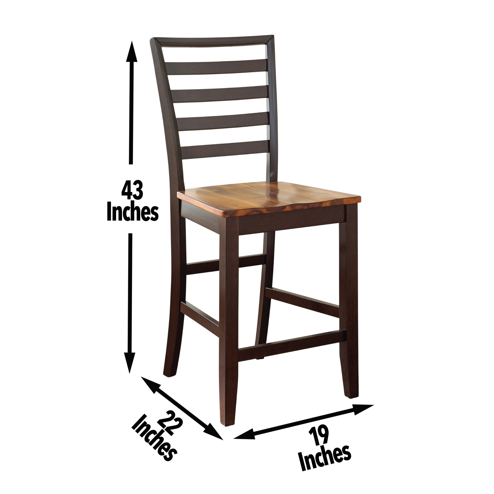Abaco Counter Chair Set Of 2 Brown Brown Wood