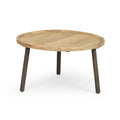 Round Table K D Natural Black Wood