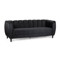 Miranda Velvet 3 Seater Sofa Black Velvet