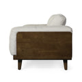 3 Seater Sofa Beige Wood 3 Seat