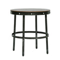 Rivet Side Table Brown Antique Bronze Metal & Wood