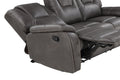 Katrine Pu Manual Sofa Charcoal Black Faux Leather 3 Seat