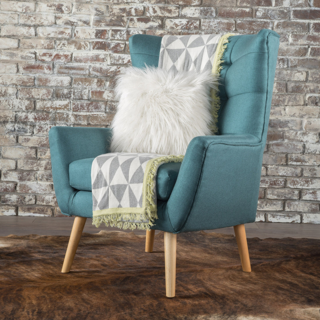 Club Chair Teal Fabric