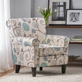Jasmine Club Chair White Blue Fabric