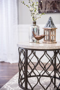 Roland End Table White White Marble