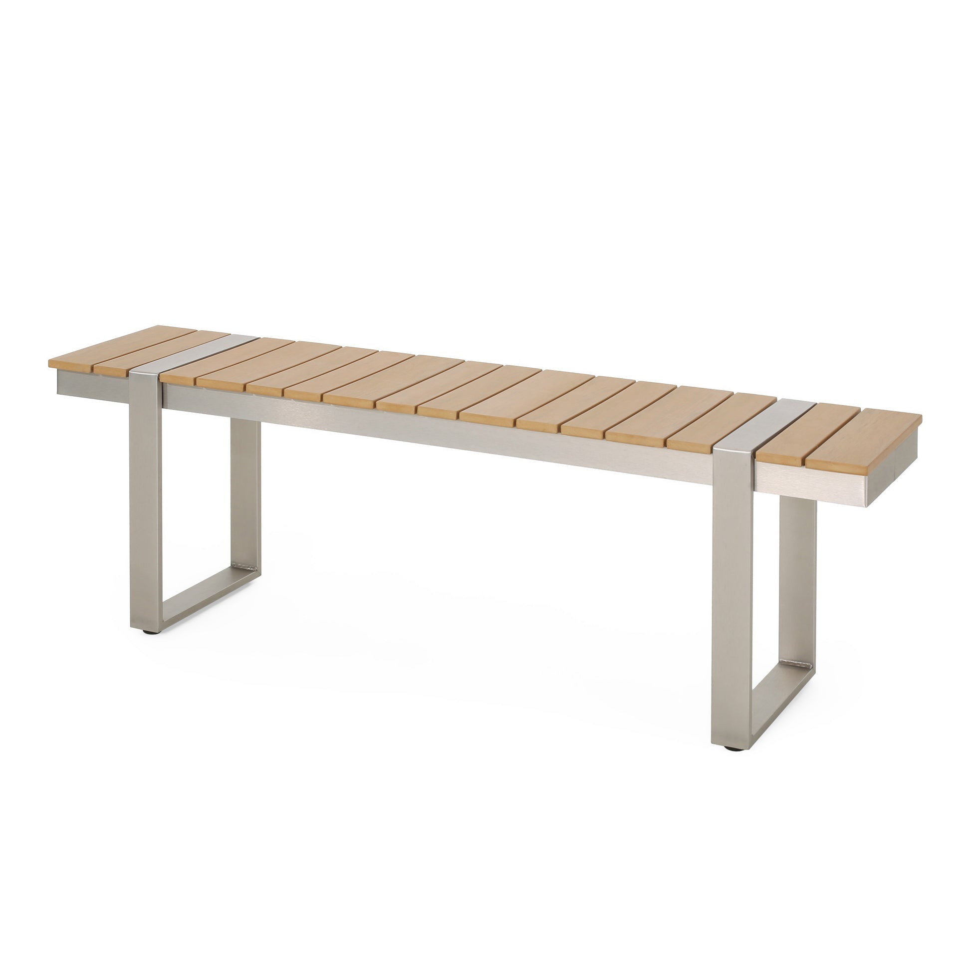 Dining Bench, Silver Natural Natural Wood