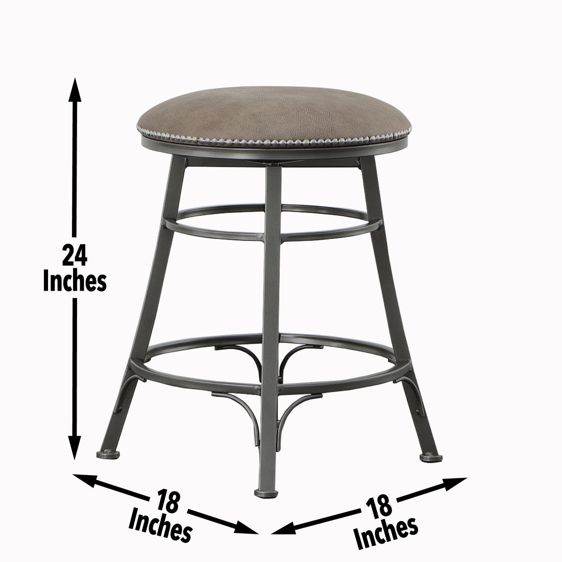 Bali Backless Swivel Counter Chair Gray Dark Gray Wood
