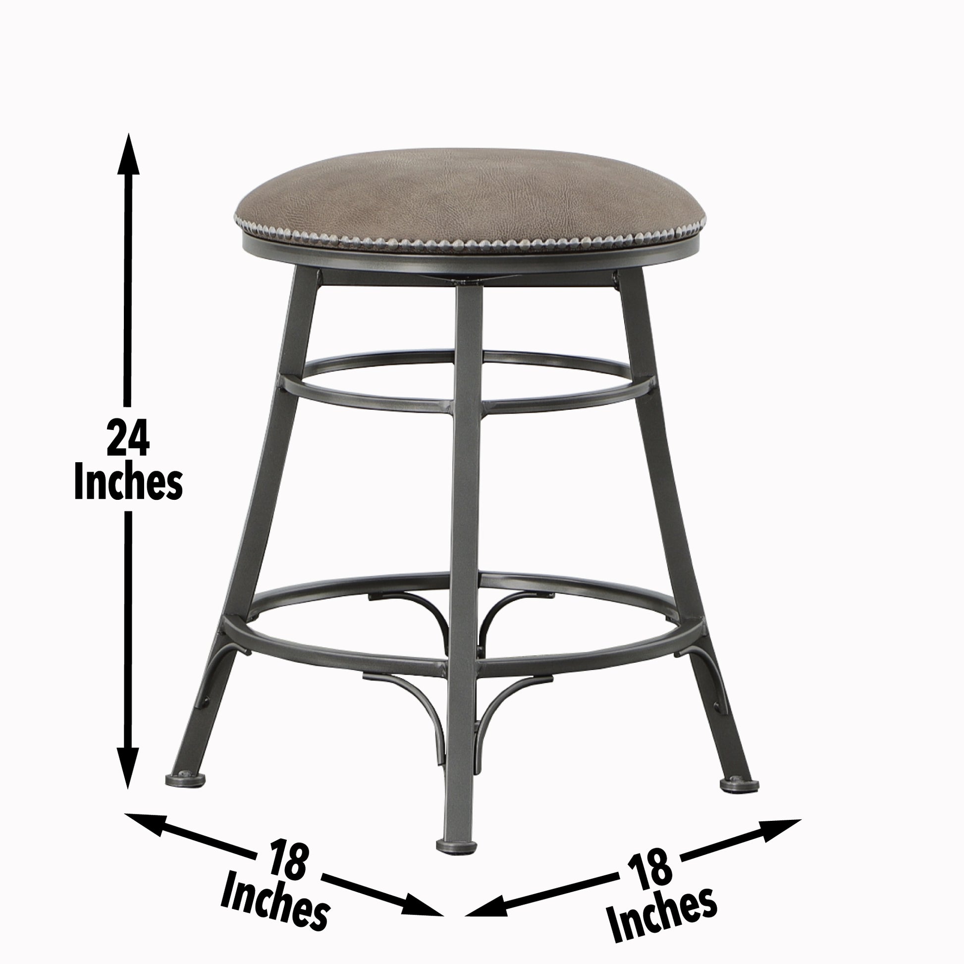 Bali Backless Swivel Counter Chair Gray Dark Gray Wood