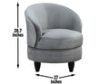 Sophia Swivel Chair Gray Velvet Gray Wood