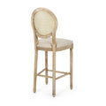 Barstool Mp2 Set Of 2 Beige Natural Rattan Fabric