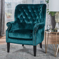 Club Chair Teal Velvet