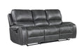 Keily Manual Reclining Sofa Gray Dark Gray Faux Leather 2 Seat