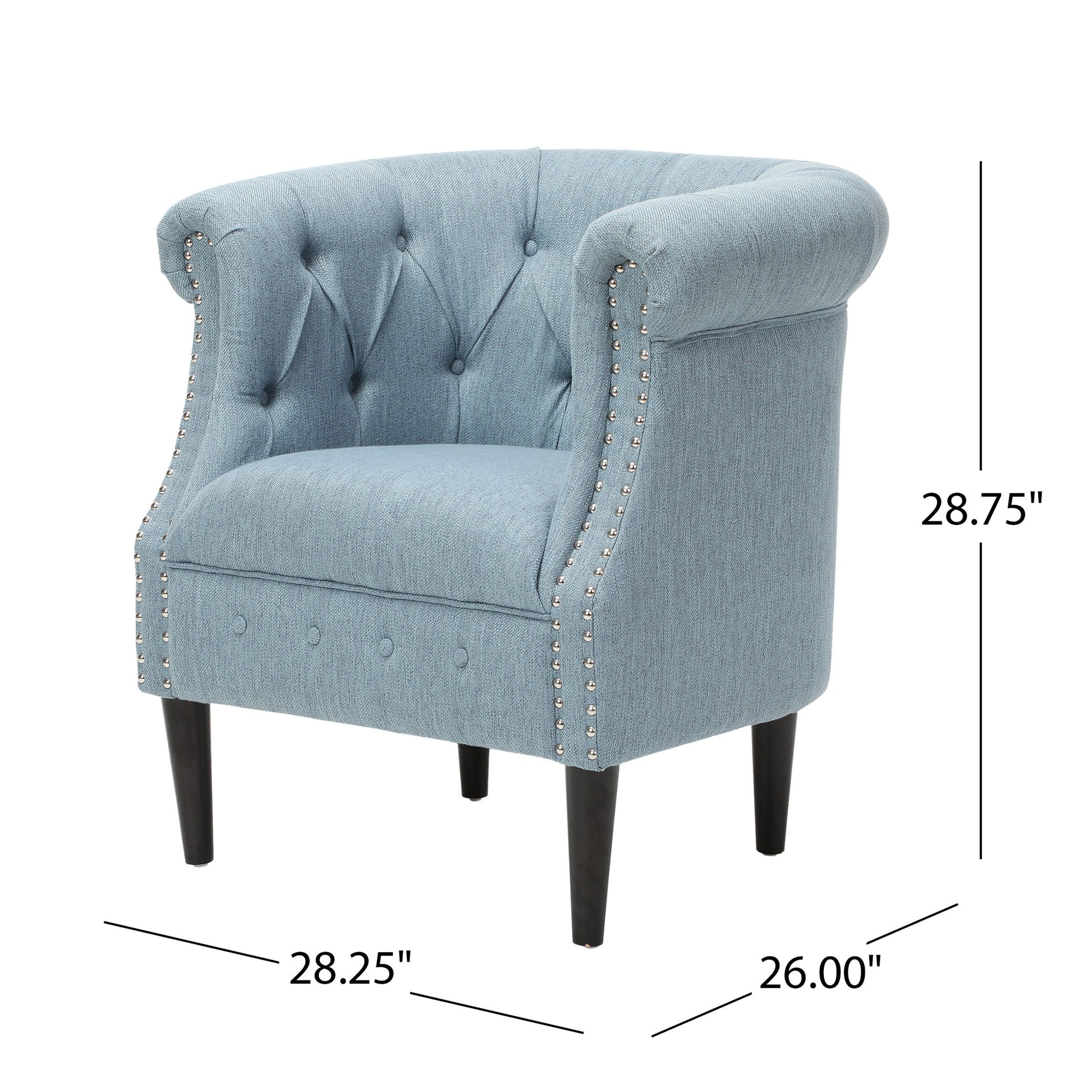 Chair Ottoman Light Blue Fabric