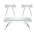 Alfresco 3 Piece Occasional Table Set Silver Silver Wood