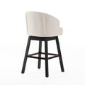 Ogden Kd Swivel Barstool Set Of 2 Beige Fabric