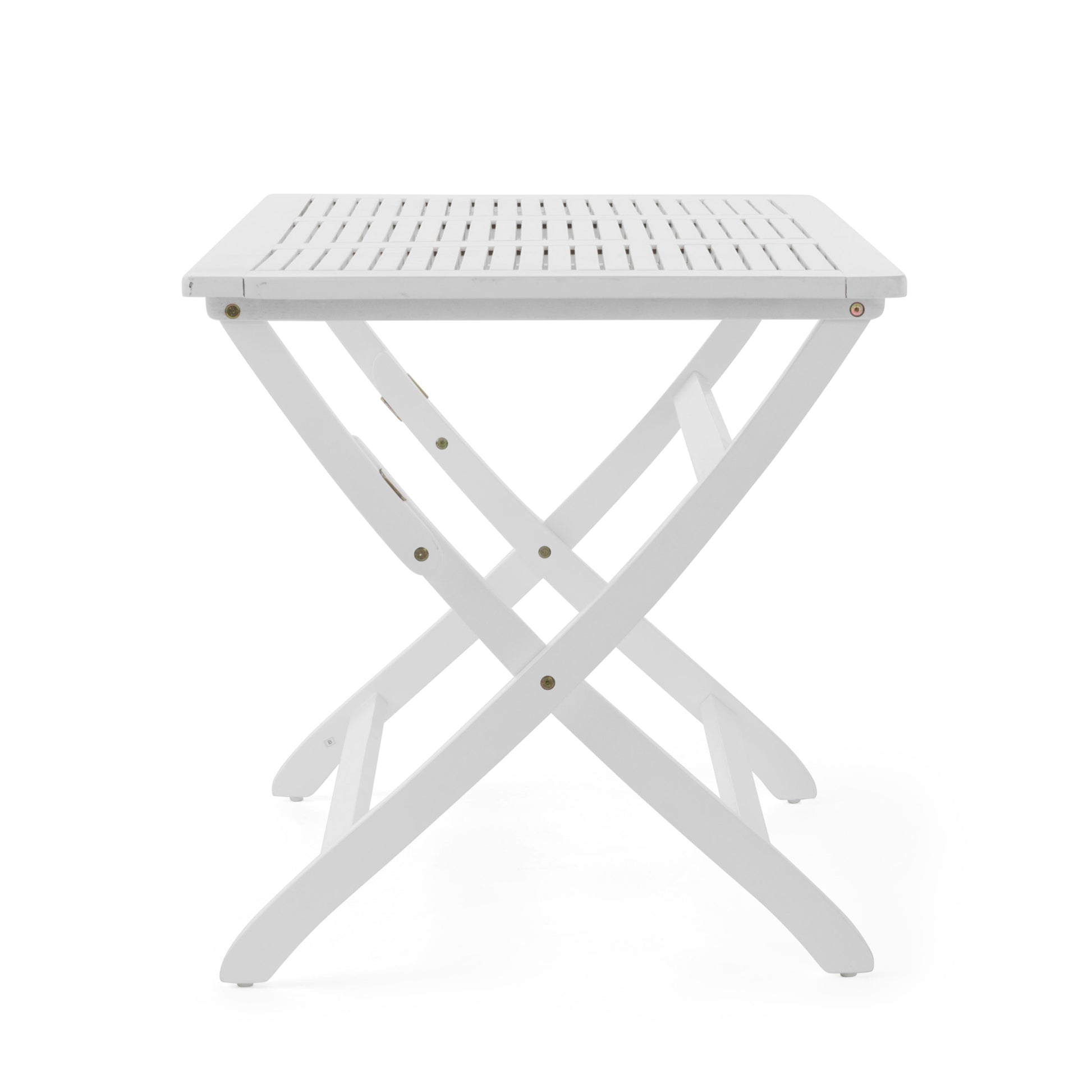 Positano 43.5'' Foldable Table White Acacia Wood