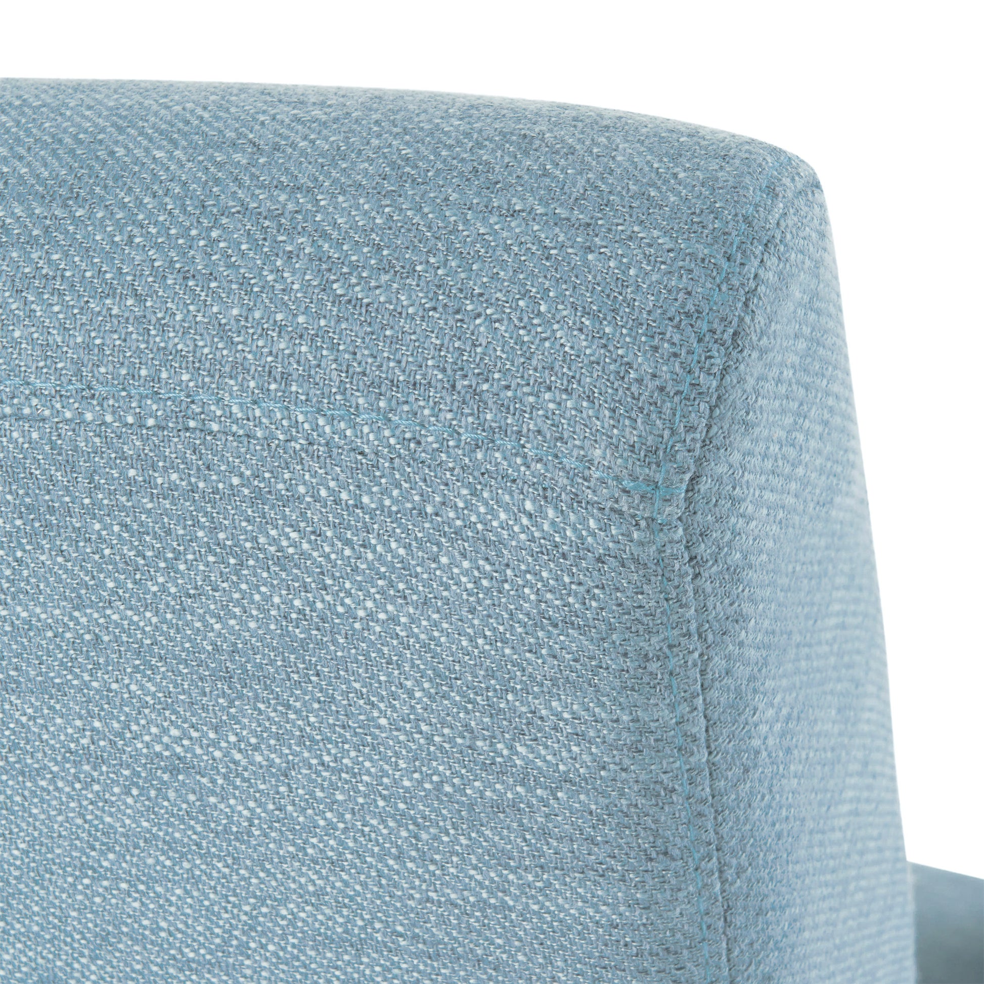 Push Back Recliner Light Blue Fabric