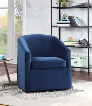 Arlo Upholstered Dining Or Accent Chair Indigo Blue Wood