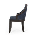 Dinning Chair Mp2 Set Of 2 Navy Blue Wood Fabric