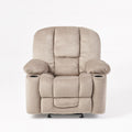 Luxurious Manual Recliner Chair In Coffee, Skin Friendly Fabric, Dual Cup Holders Coffee Fabric