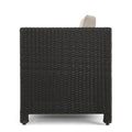 Puerta 4Pc Set Dark Brown Rattan Fabric