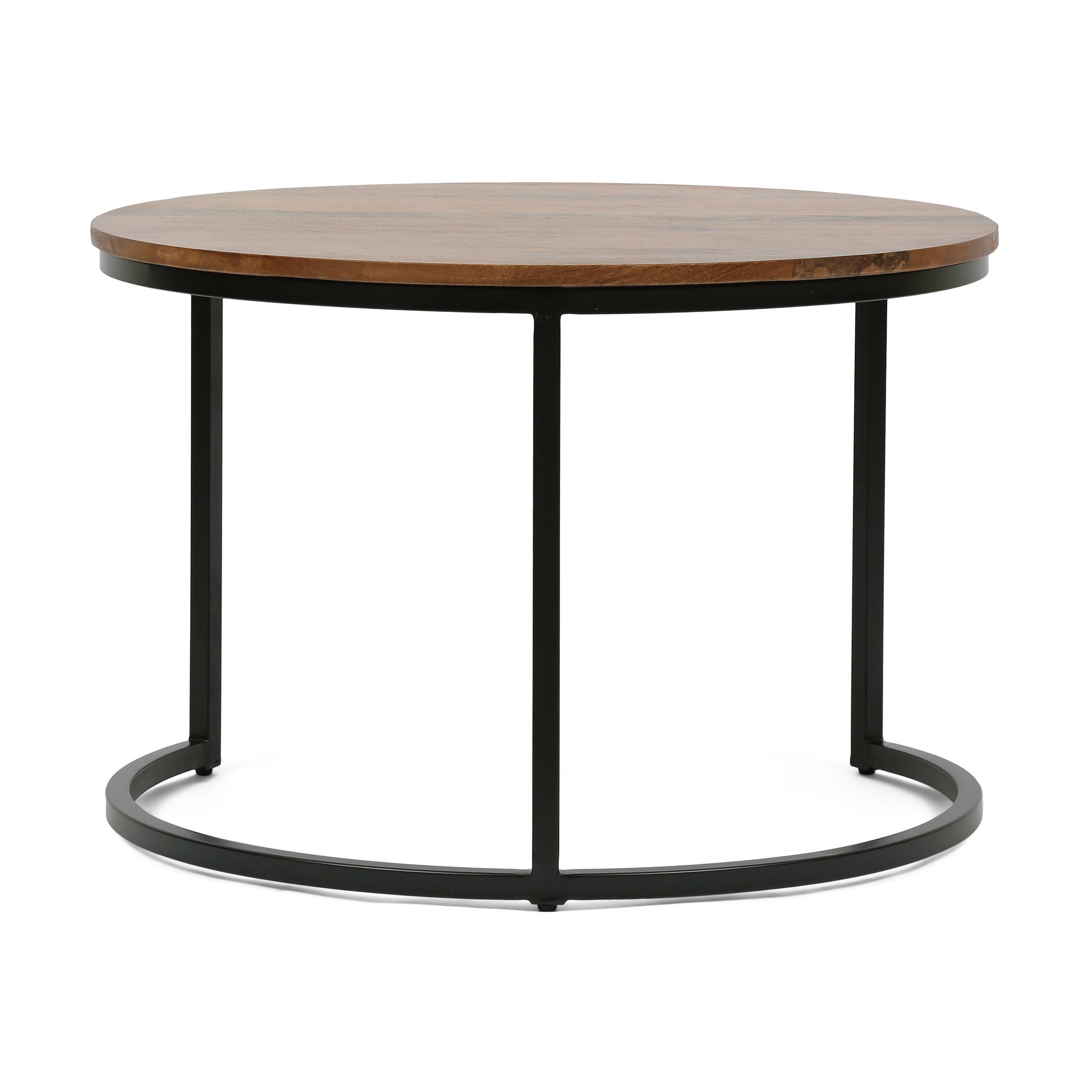 Coffee Table S 3 Black Natural Wood