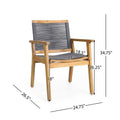 Mcgill Dining Chair Set Of 2 Dark Grey Acacia Wood