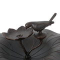 E Lancaster Outdoor Aluminum And Iron Top Bird Bath With Iron Base, Bronze Bronze Aluminium