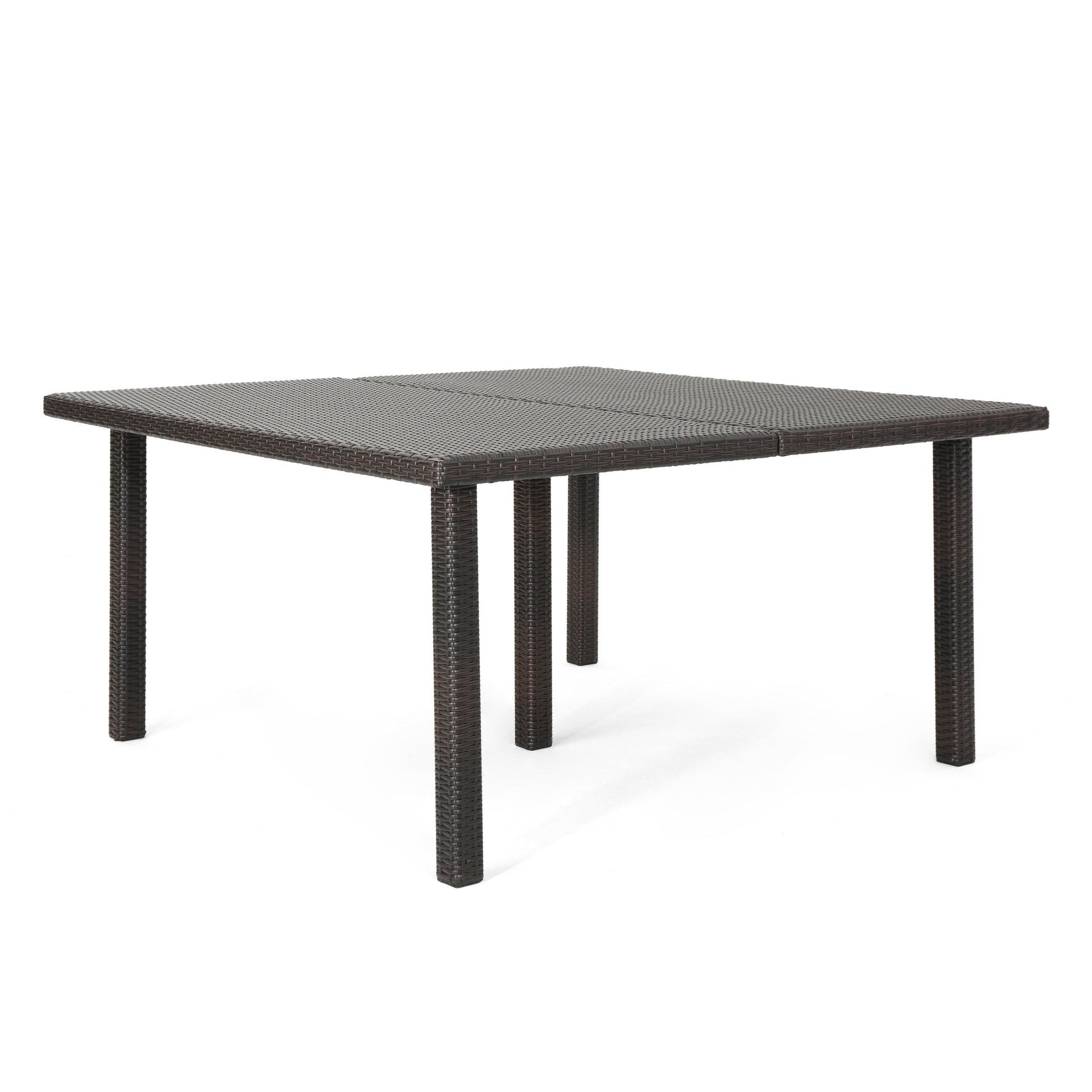 Fiona 64" Square Dining Table Brown Multi Rattan