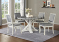 Canova Round Marble Top Table Gray Silver White Wood