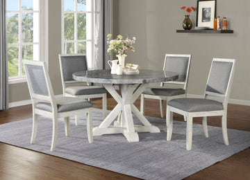 Canova 5 Piece Dining Set With Round Table Dark Gray Dark Gray Wood