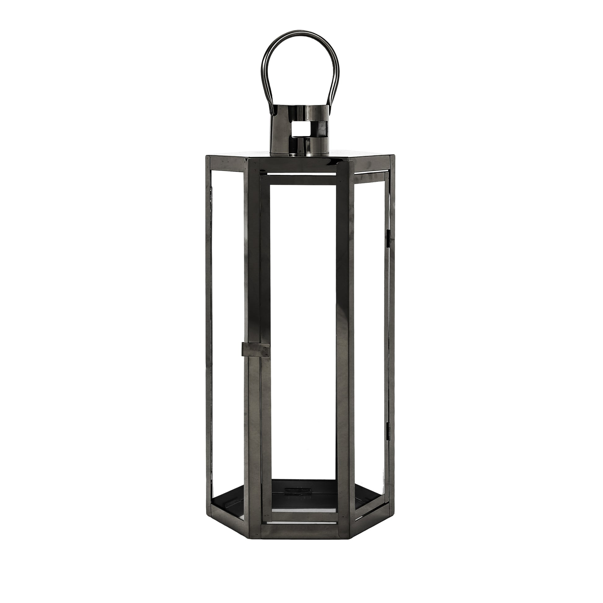 Frank 23"H Stainless Steel Lantern Black Stainless Steel