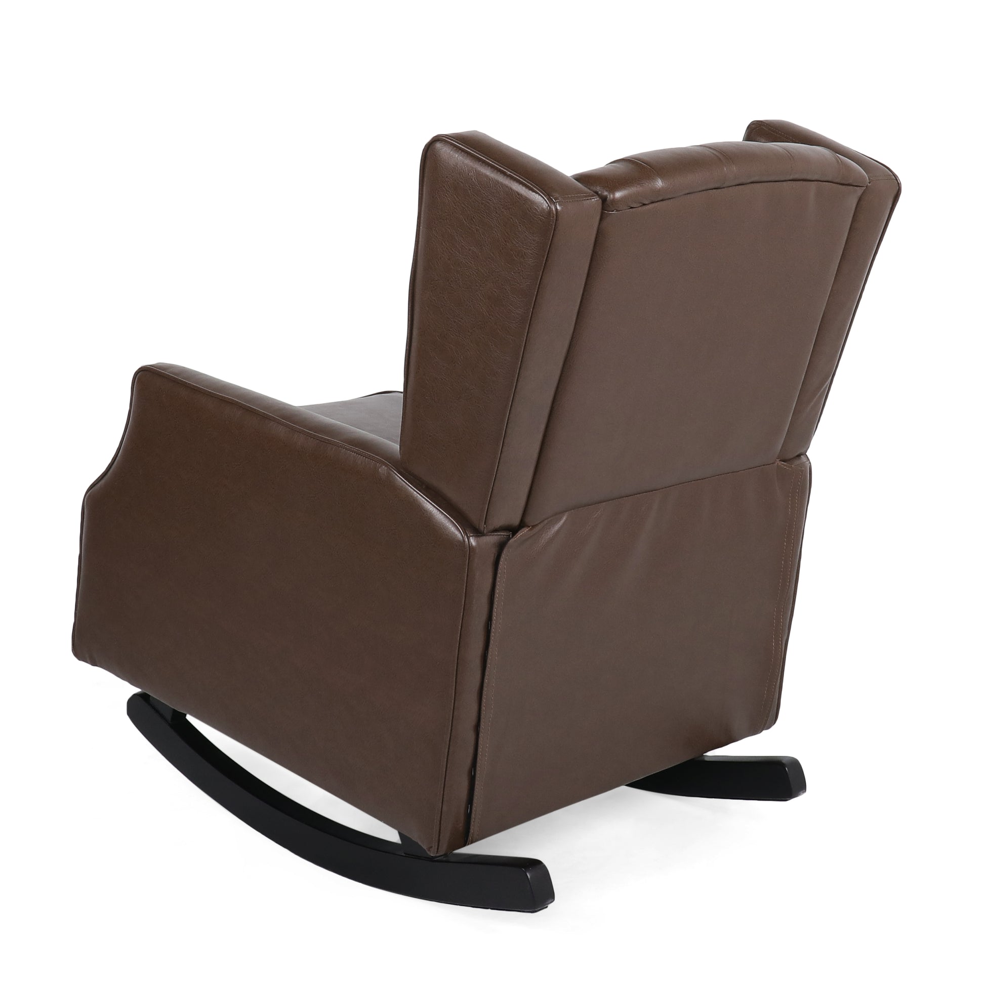 Rocking Chair Dark Brown Pu