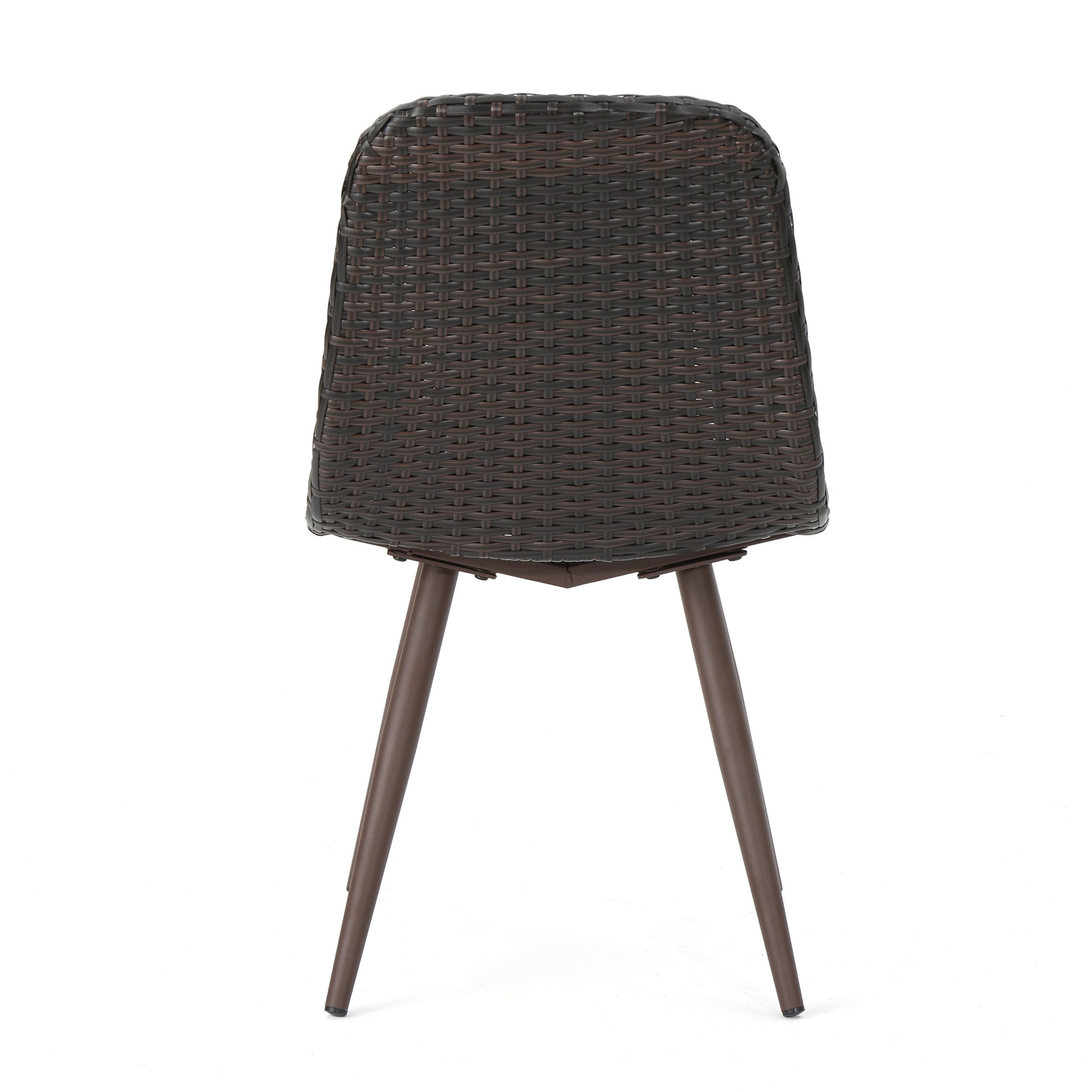 Gila Dining Chair With Powder Coated Legs Brown Multi Rattan