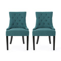 Cheney Dining Chair Kd Set Of 2 Teal Fabric