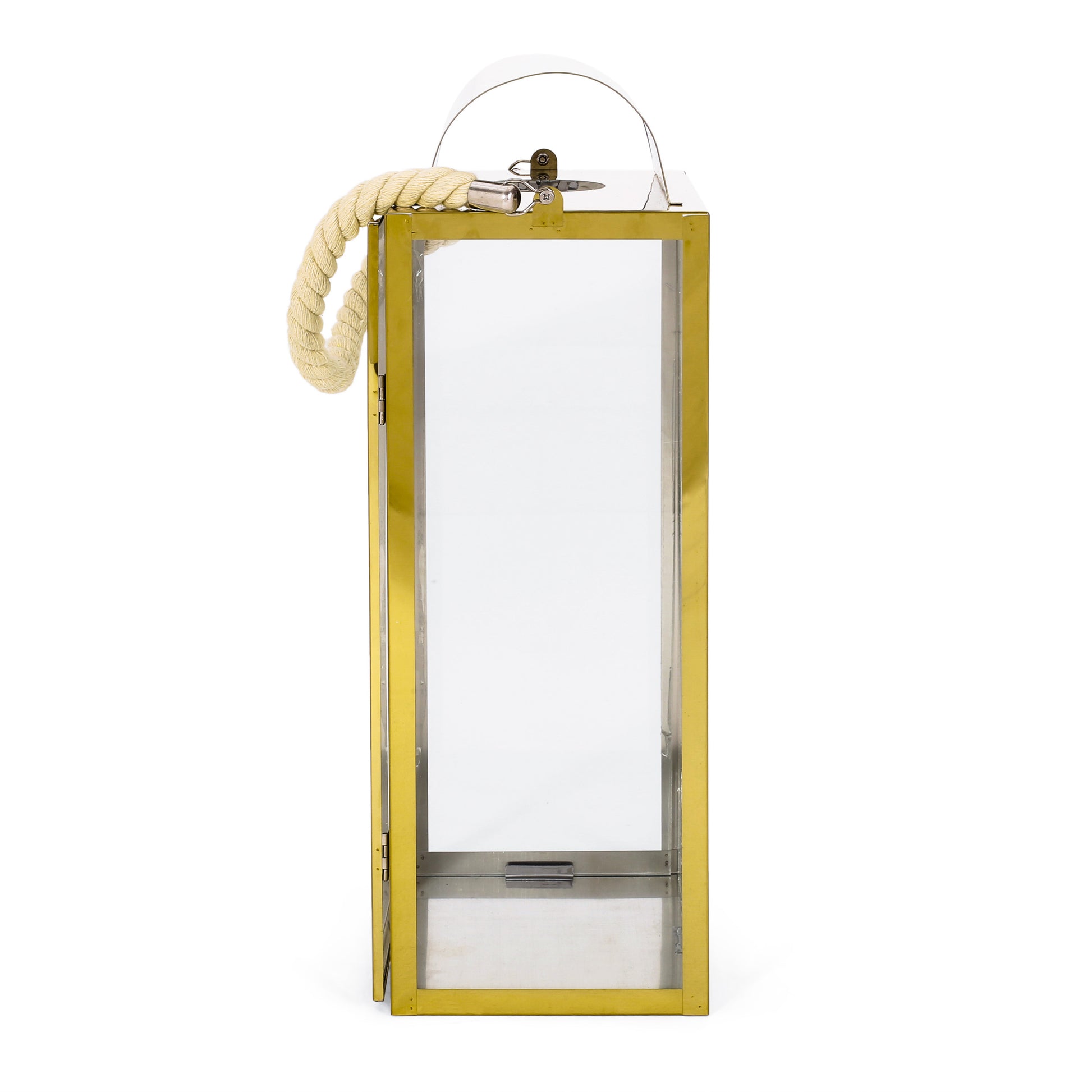 Larry 19"H Stainless Steel Lantern Gold Stainless Steel