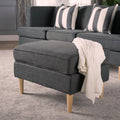 Ottoman Dark Gray Fabric