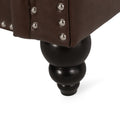 Sofa 3 Seater Dark Brown Pu 3 Seat