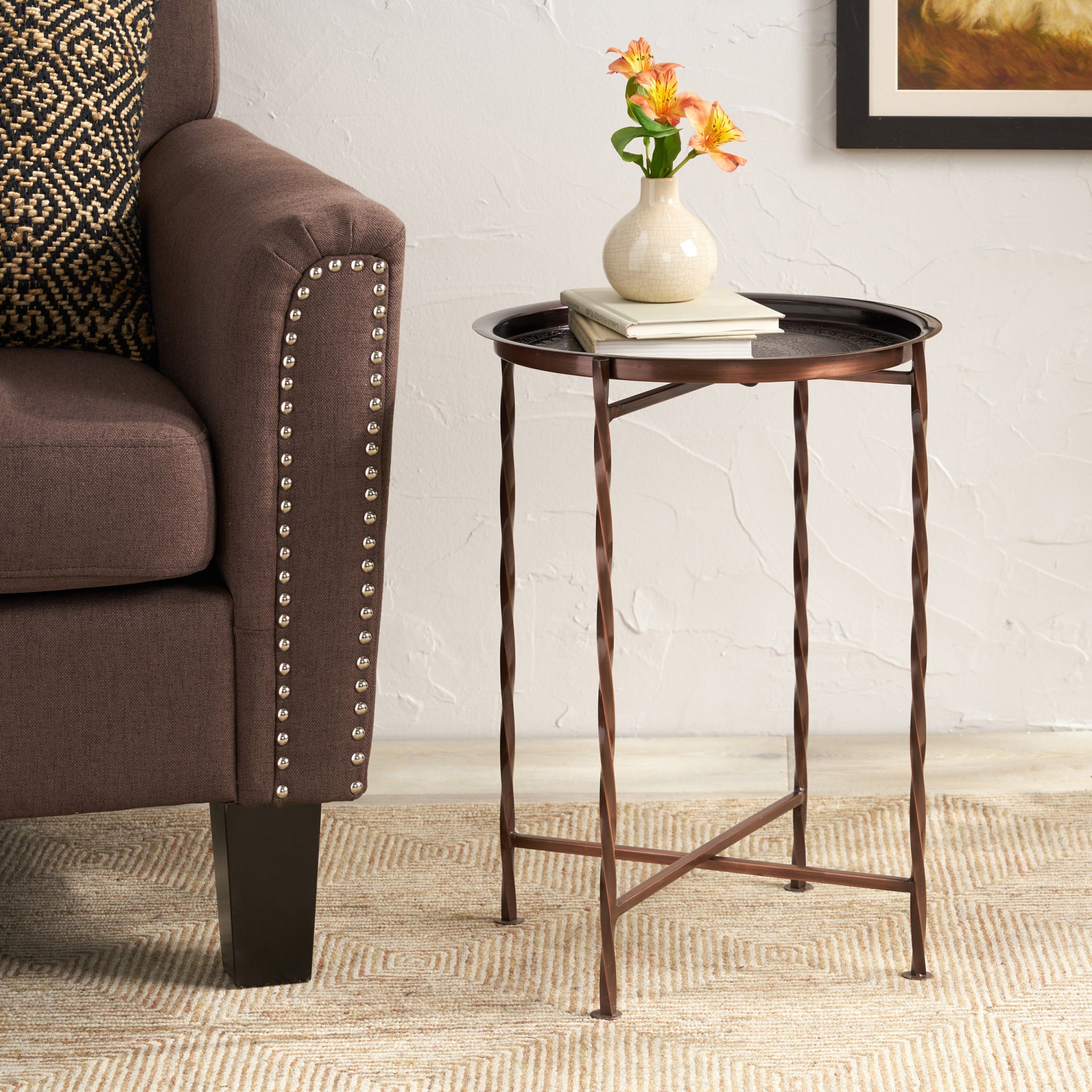 Cb Tray Table Copper Copper Iron