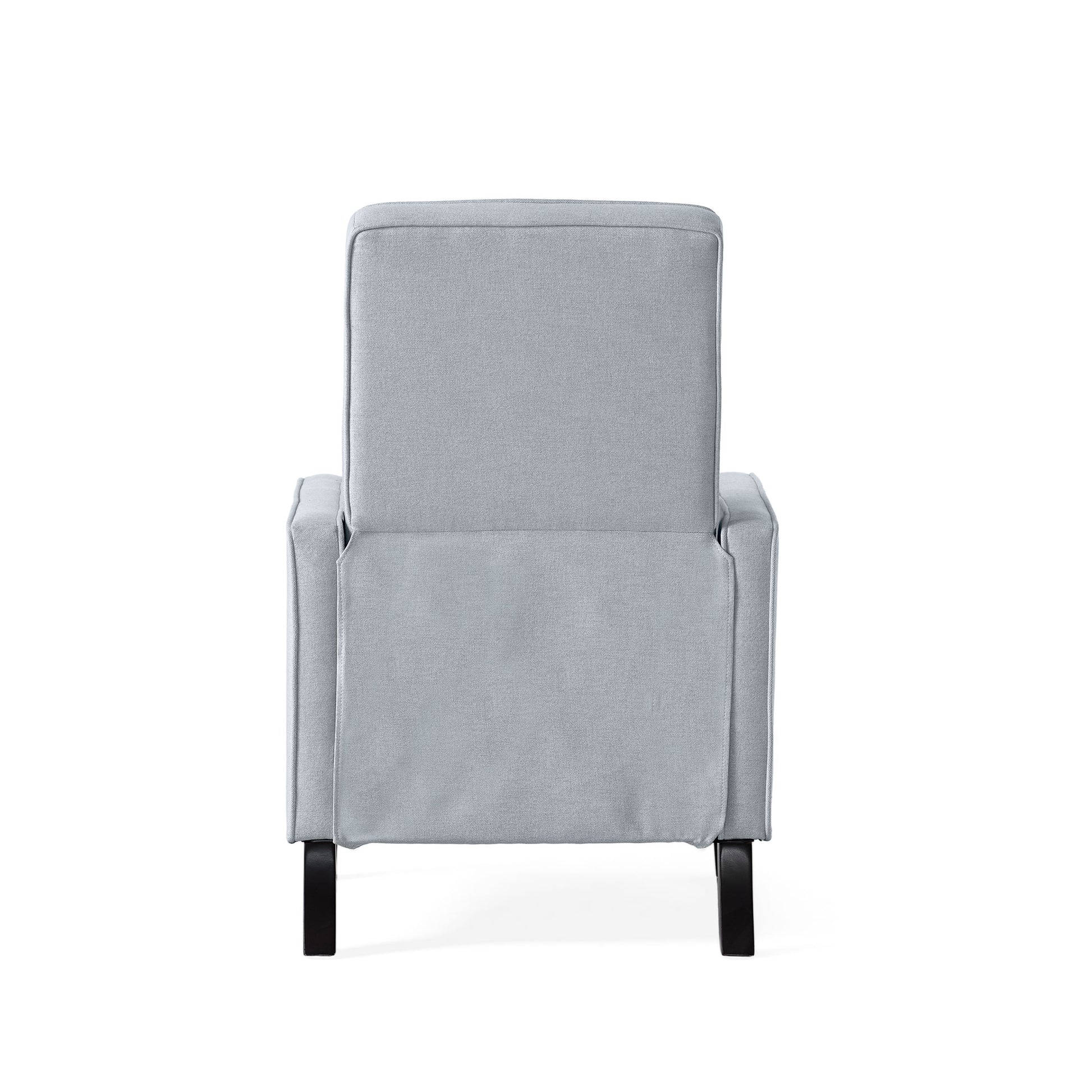 Minimalist Design Light Grey Fabric Push Back Chair Light Grey Fabric