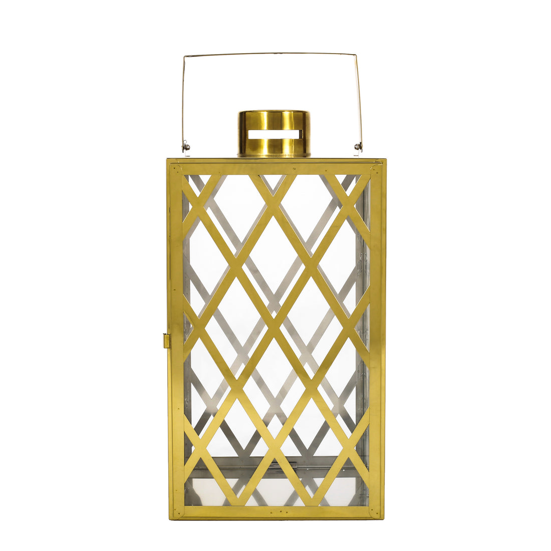 Anton 18"H Stainless Steel Lantern Gold Stainless Steel