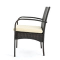 Cordoba Kd Pe Wicker Dining Chair Brown Beige Pe Rattan Iron Waterproof Fabric